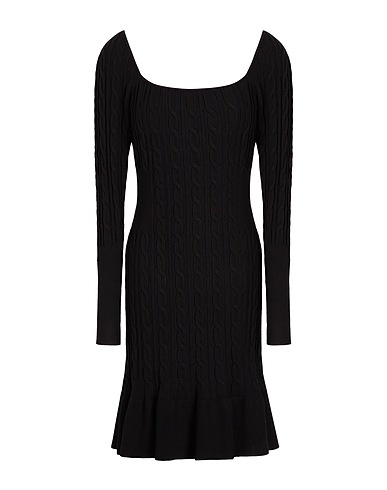 8 by YOOX Short dress VISCOSE BLEND CABLE MINI DRESS
 Black 72% Viscose, 28% Recycled polyamide