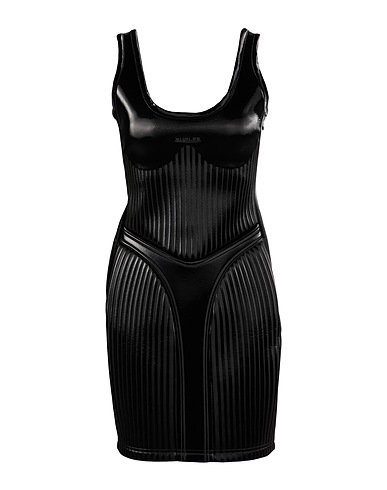 MUGLER Sheath dress Black 64% Polyester, 31% Polyurethane, 5% Rubber