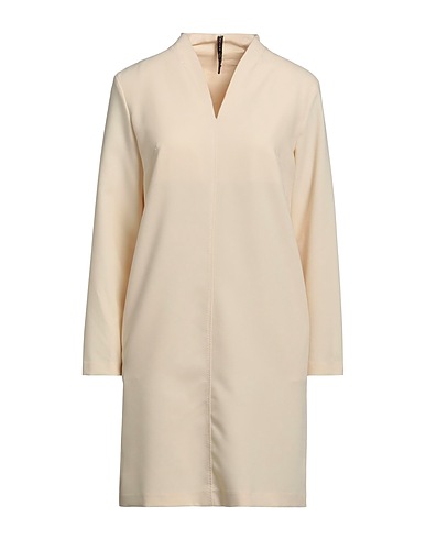 MANILA GRACE Kurzes Kleid Beige 75% Polyester, 23% Viskose, 2% Elastan