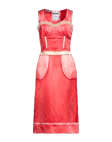 MOSCHINO Midi dress Coral 60% Linen, 40% Viscose