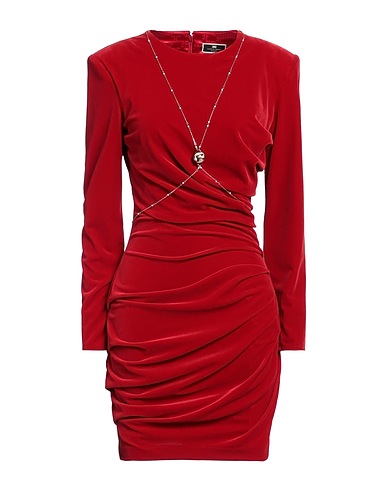 ELISABETTA FRANCHI Sheath dress Red 90% Polyester, 10% Elastane