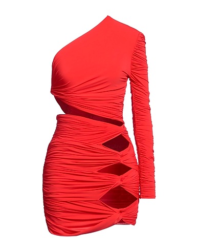 ALEX PERRY One-shoulder dress Tomato red 87% Nylon, 13% Elastane