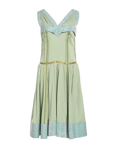 MOSCHINO Midi dress Sage green 38% Lyocell, 37% Linen, 20% Cotton, 5% Elastane, Synthetic fibers