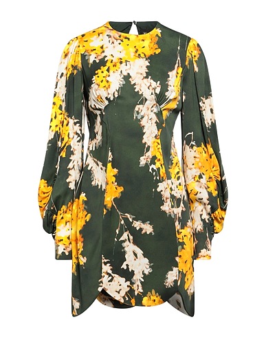 DEL CORE Short dress Dark green 100% Viscose, Acetate, Silk