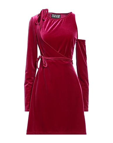 VERSACE JEANS COUTURE Short dress Magenta 90% Polyester, 10% Elastane