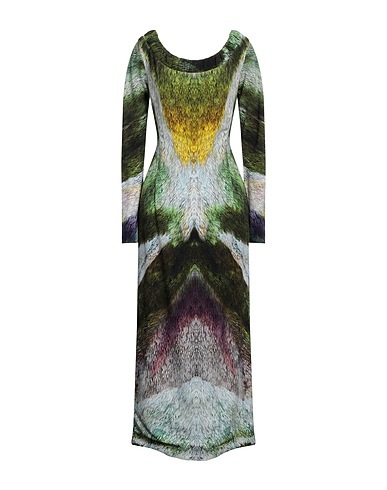 DEL CORE Long dress Green 100% Viscose, Acetate, Silk