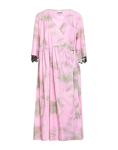 GANNI Midi dress Pink 100% Organic cotton