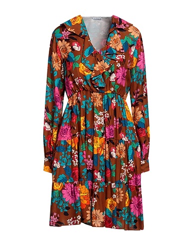 CALIBAN Shirt dress Brown 100% Viscose