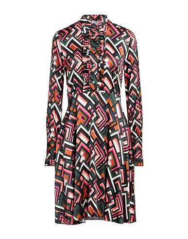 CALIBAN Shirt dress Dark green 96% Viscose, 4% Elastane