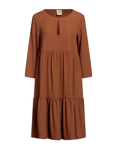 MÊME ROAD Vestito corto Cammello 97% Poliestere, 3% Elastan