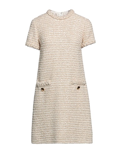 VALENTINO GARAVANI Short dress Gold 50% Cotton, 24% Polyamide, 11% Acetate, 8% Acrylic, 7% Metallic fiber