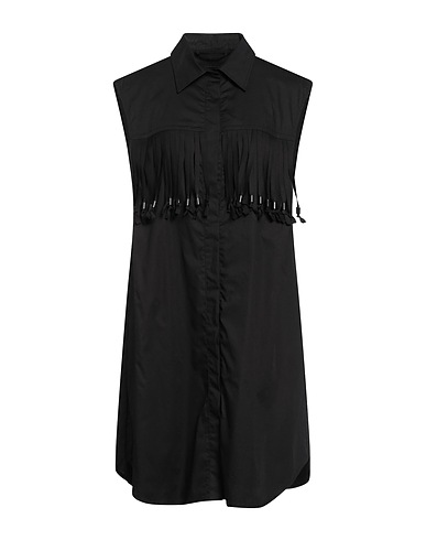 DONDUP Vestito chemisier Nero 96% Cotone, 4% Elastan