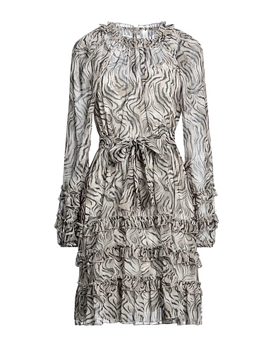 SOUVENIR Short dress Khaki 95% Polyester, 5% Elastic fibres