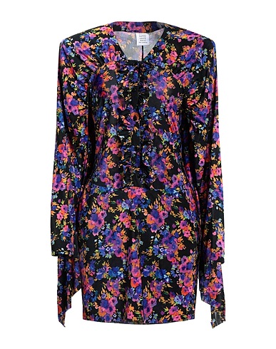 VETEMENTS Shirt dress Black 93% Polyester, 7% Elastane