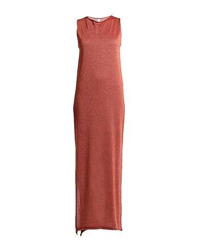 SOUVENIR Long dress Rust Viscose, Polyamide, Metal