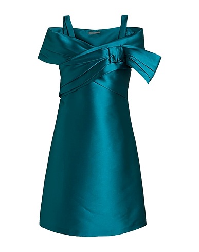 ALBERTA FERRETTI Short dress Emerald green 85% Polyester, 15% Silk