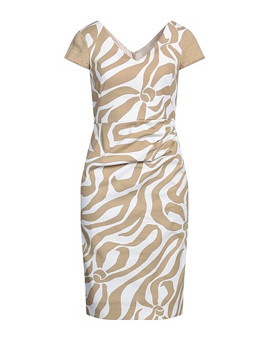 BOUTIQUE MOSCHINO Midi-Kleid Beige 97% Baumwolle, 3% Elastan