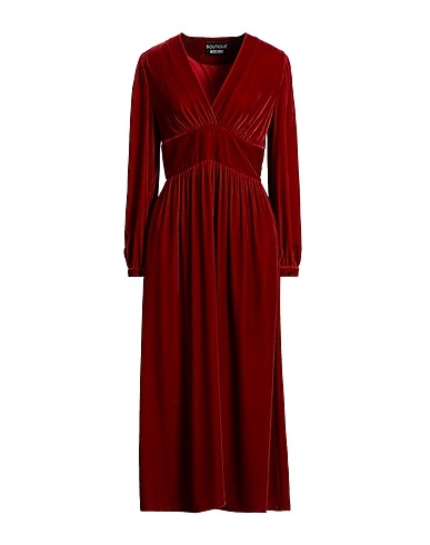 BOUTIQUE MOSCHINO Midi dress Brick red 82% Viscose, 18% Silk