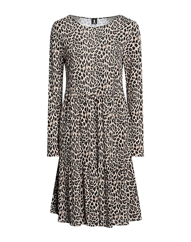 1-ONE Short dress Beige 93% Viscose, 7% Elastane