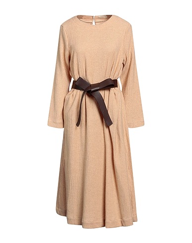 MOMONÍ Midi dress Sand 35% Virgin Wool, 33% Polyester, 18% Viscose, 13% Polyamide, 1% Elastane