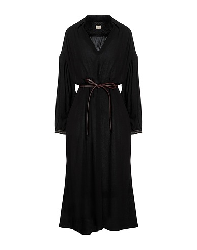 MOMONÍ Vestito midi Nero 75% Viscosa, 25% Lana Vergine