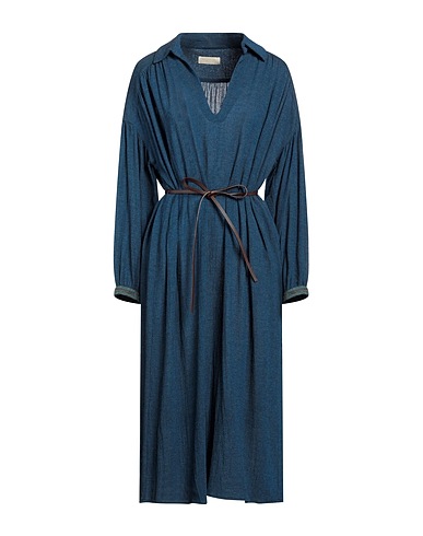 MOMONÍ Vestito midi Blu 75% Viscosa, 25% Lana Vergine