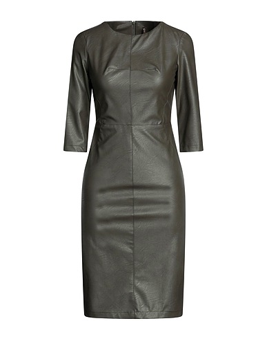 MANILA GRACE Midi dress Military green 100% Viscose, Polyurethane