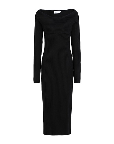 CALVIN KLEIN Midi dress Black 100% Wool