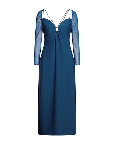 SELF-PORTRAIT Midi dress Slate blue 92% Polyester, 8% Elastane