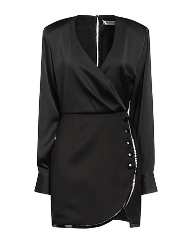 NINEMINUTES Short dress Black 64% Polyester, 33% Viscose, 3% Elastane