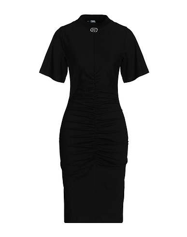 KARL LAGERFELD Vestito midi RUCHED T-SHIRT DRESS Nero 100% Cotone