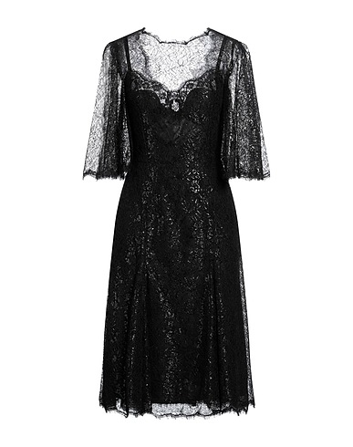 DOLCE&GABBANA Midi dress Black 44% Viscose, 43% Polyamide, 13% Metallic Polyester