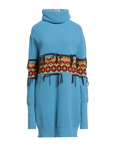 SEMICOUTURE Short dress Azure 80% Wool, 20% Polyamide