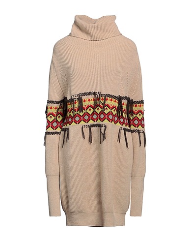 SEMICOUTURE Short dress Beige 80% Wool, 20% Polyamide
