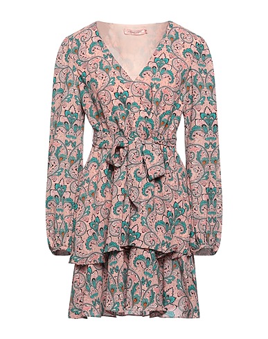 TRAFFIC PEOPLE Vestito corto Rosa antico 50% Viscosa, 50% Poliestere