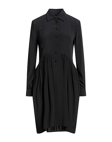 GRIFONI Shirt dress Black 69% Acetate, 31% Silk