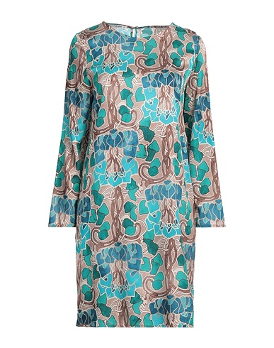 KANGRA Short dress Emerald green 59% Viscose, 33% Silk, 8% Elastane