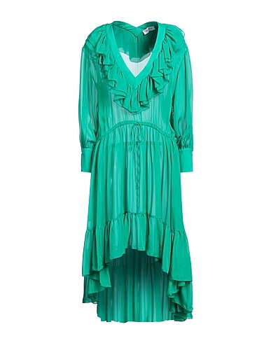 AGLINI Midi dress Green 94% Polyester, 6% Elastane