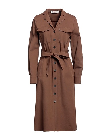 JUCCA Midi dress Brown 69% Viscose, 25% Polyamide, 6% Elastane
