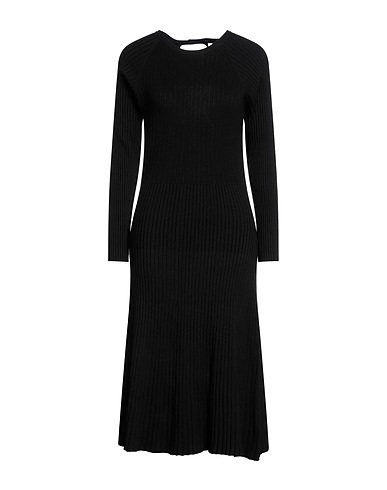 SEVENTY VENEZIA Midi dress Black 70% Viscose, 25% Polyester, 5% Elastane
