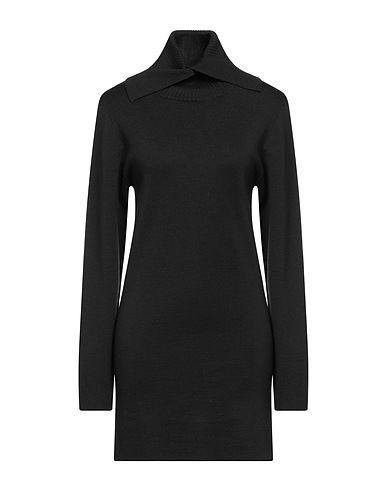 SEVENTY VENEZIA Short dress Black 47% Wool, 47% Acrylic, 6% Polyester