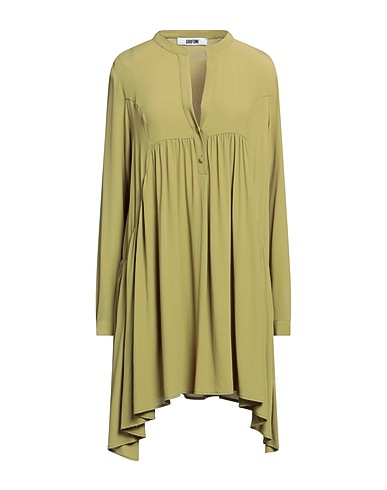 GRIFONI Shirt dress Light green 69% Acetate, 31% Silk