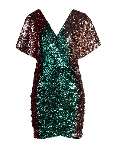 SIMONA CORSELLINI Short dress Emerald green 100% Polyester