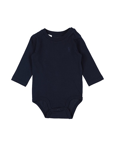 POLO RALPH LAUREN ベビーボディスーツ Cotton Jersey Long-Sleeve Bodysuit
 ミッドナイトブルー コットン 100%