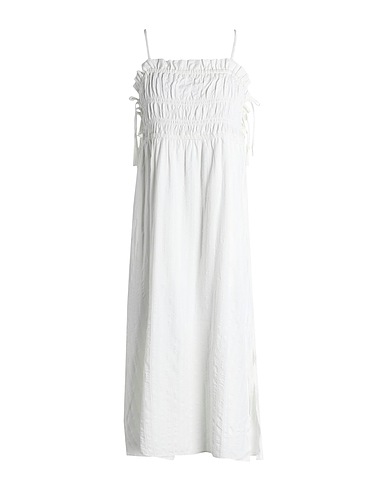 TOPSHOP Midi dress Ivory 74% Viscose, 22% Cotton, 3% Polyester, 1% Elastane