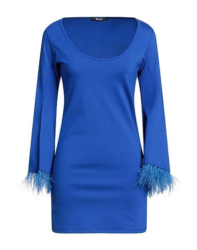 SISTE'S Short dress Bright blue 65% Viscose, 30% Nylon, 5% Elastane