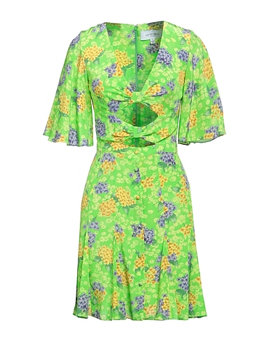 LES RÊVERIES Short dress Green 100% Silk