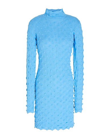 8 by YOOX Vestito corto VISCOSE BLEND 3D EFFECT KNITTED DRESS
 Azzurro 72% Viscosa, 28% Poliestere riciclato