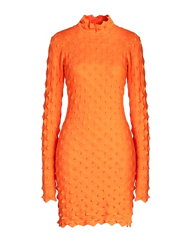 8 by YOOX Short dress VISCOSE BLEND 3D EFFECT KNITTED DRESS
 Orange 72% Viscose, 28% Recycled polyester