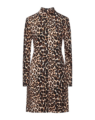 JUCCA Short dress Brown 52% Viscose, 43% Polyamide, 5% Elastane